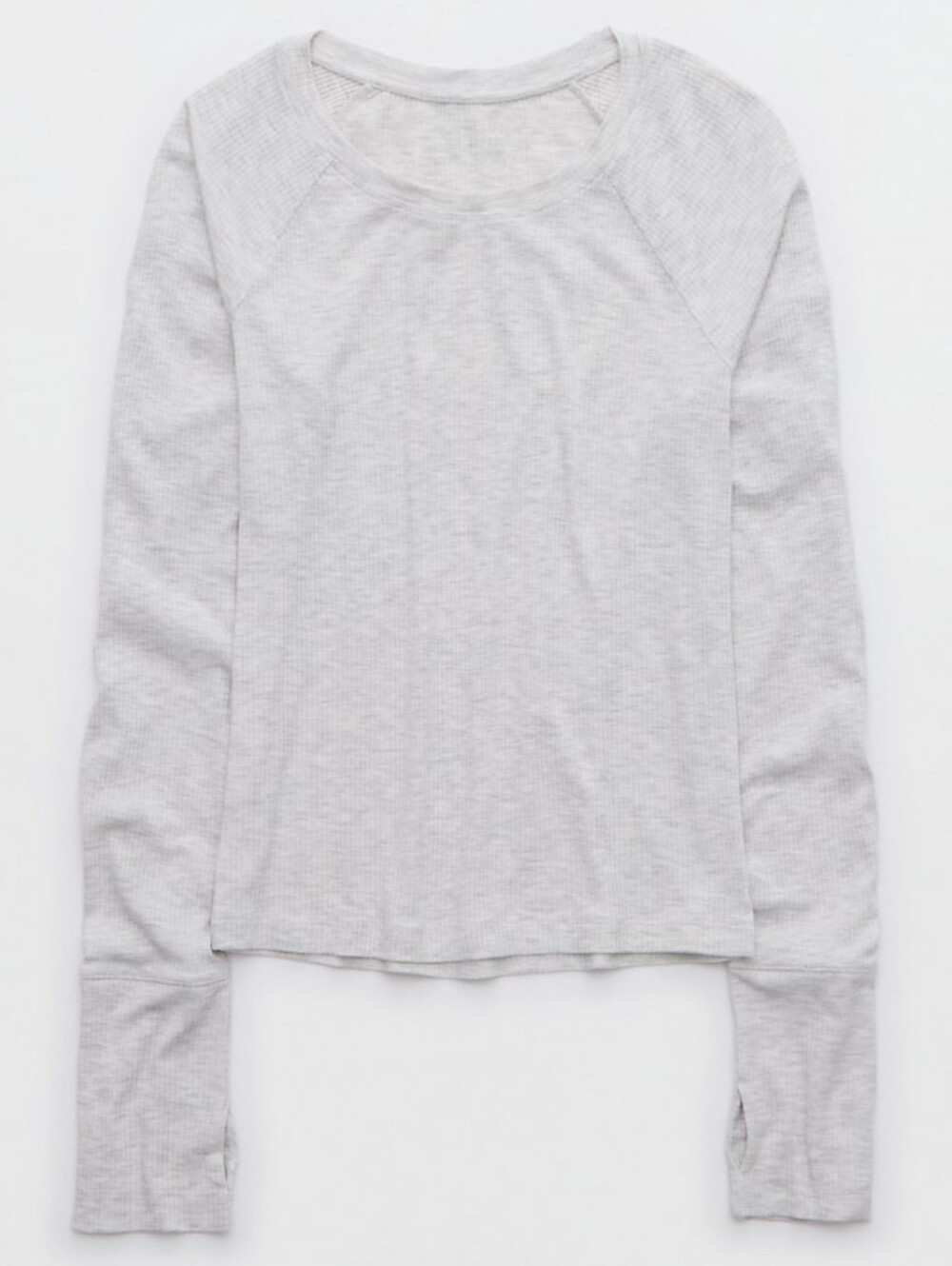Offline By Aerie Light Heather Gray Long Sleeve Tee Top